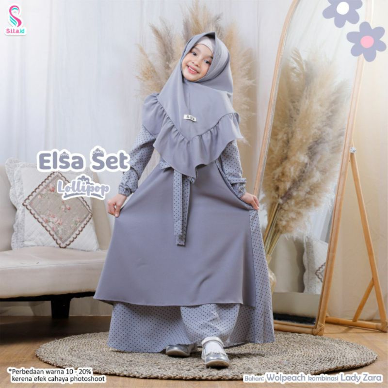 ELSA DRESS SET KIDS Gamis Anak Set Khimar by Sita.id/LOLIPOP L