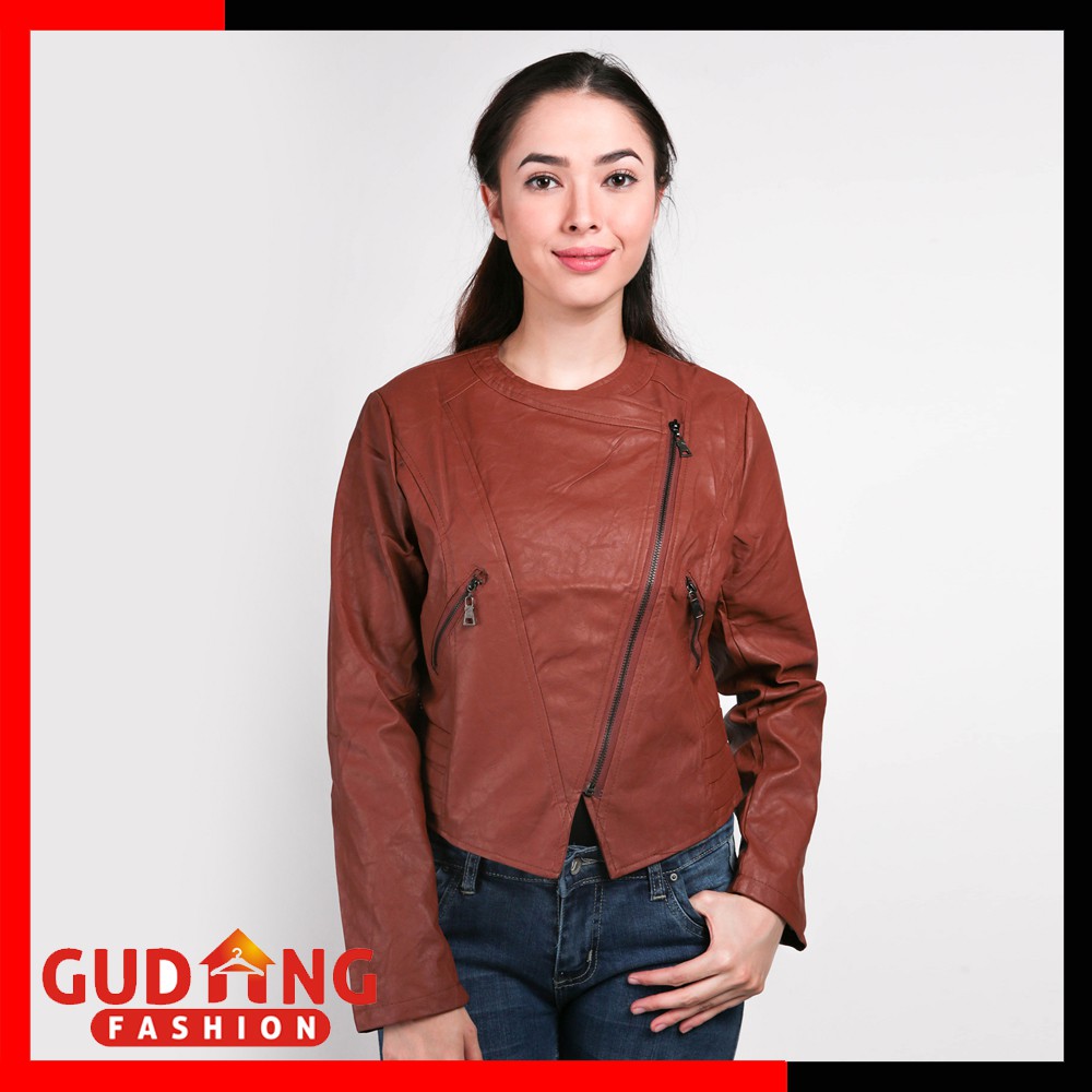 Jaket Semi Kulit Wanita Cantik Modis - JAKW 111