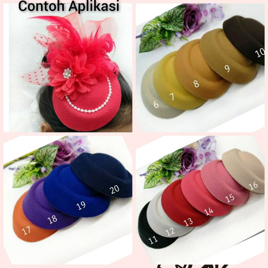 1 BUAH - TOPI MICHIKO SMALL BAHAN BLUDRU | BAHAN TOPI | HEADPIECE SMALL (-/+ 11 X 13 CM)