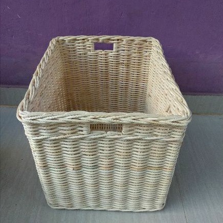 Keranjang rotan persegi kotak murah penyimpanan besar laci 35x30x30 cm