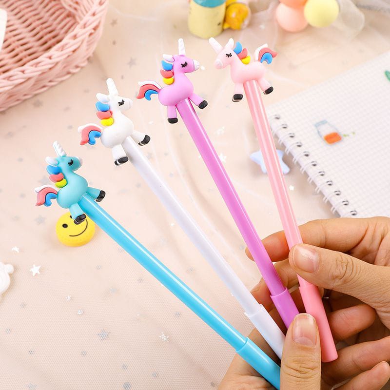 Pulpen Karakter Lucu / Pulpen Gel Rainbow Unicorn