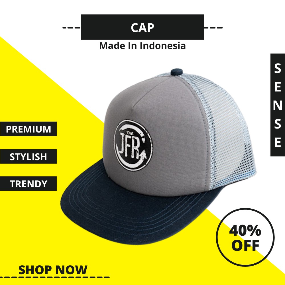 JFR Topi Pria Cowok Original Distro Terbaru Trucker Polocap Jaring Baseball Premium JCAP08