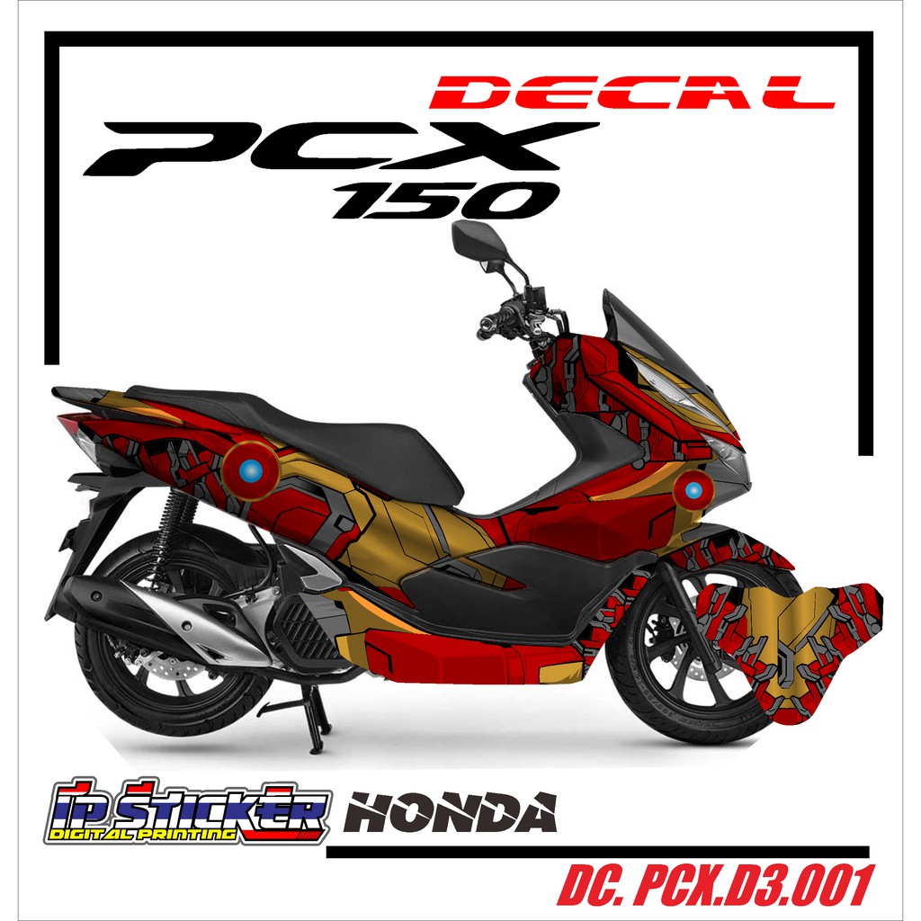 Decal sticker atau full body PCX 150 desain 01 IRON MAN