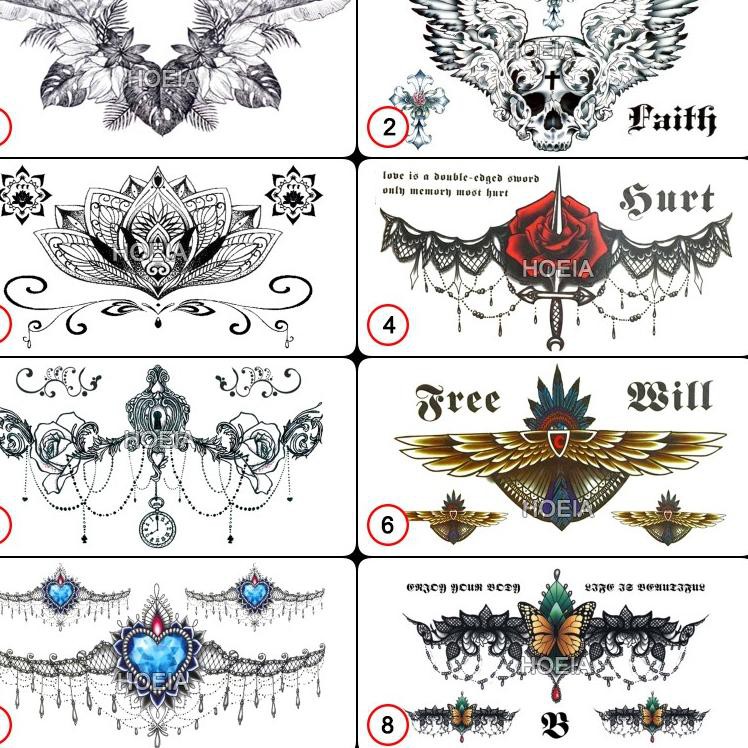 Jual Stok Banyak Q87FJ Temporary Tattoo Jakarta Tato Dada universal