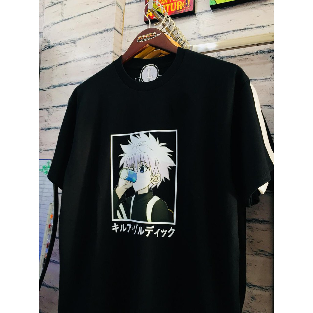 Tshirt Killua Zoldyck Chibi Black HxH Character Anime