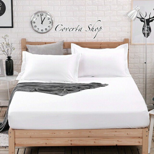 Sprei Hotel Polos Warna Katun 160/180/200x200x30cm