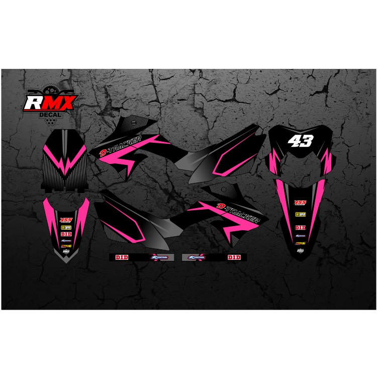 DECAL DTRACKER FULLBODY (012) DEKAL STIKER DTRACKER 150 SE 2016 2017 2018 2019 2020 2021 2022 HITAM 