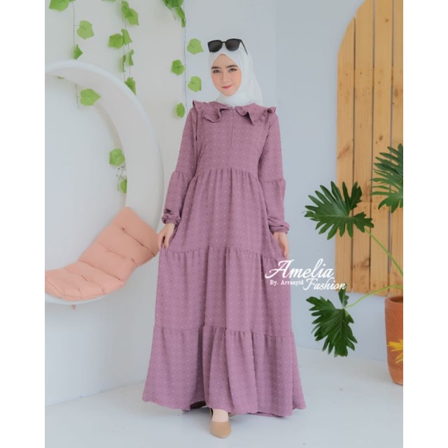 DRESS ORI AMELIA GAMIS RUBI URAGIRI TERBARU BAJU GAMIS LEBARAN
