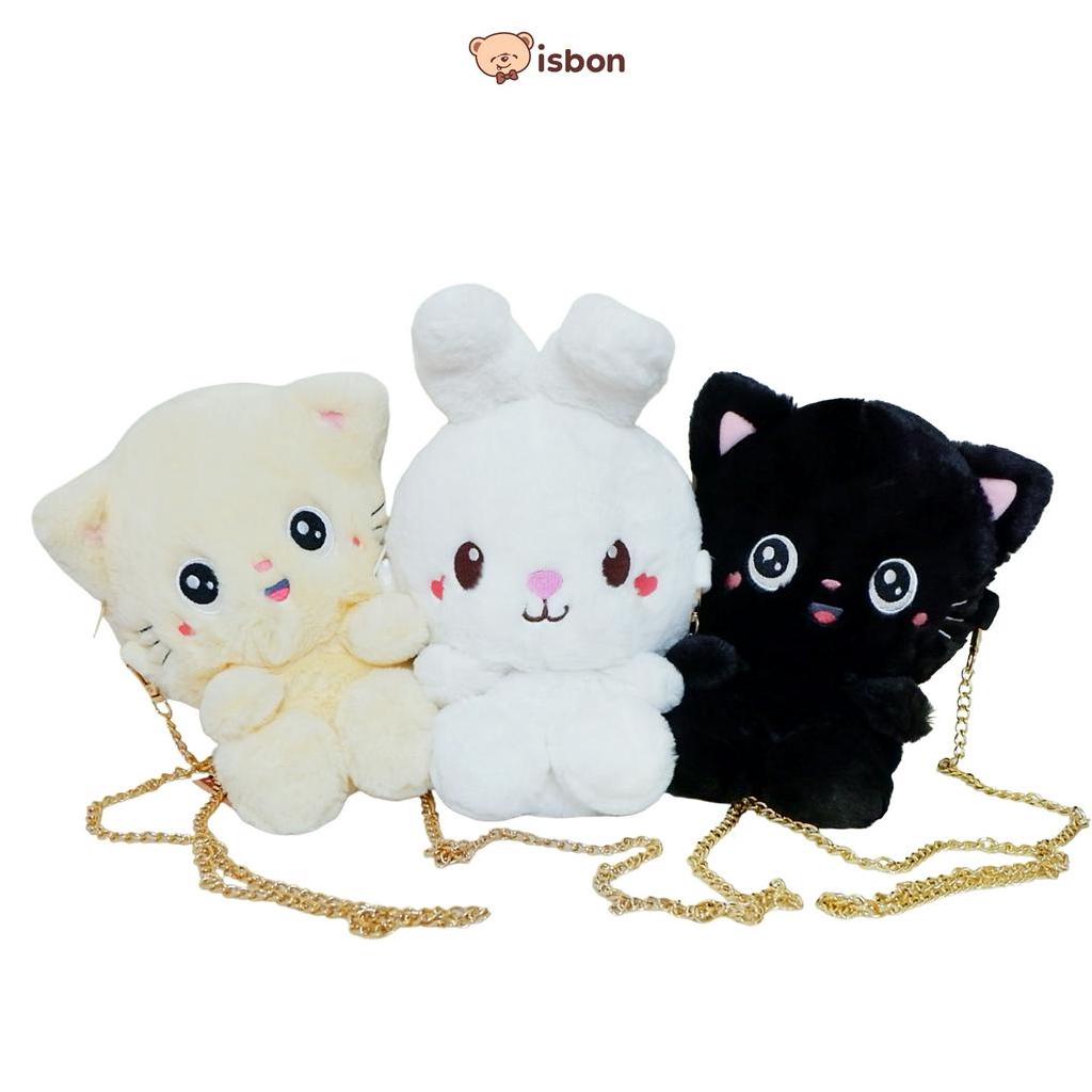 ISTANA BONEKA Tas Sling Bag Mono &amp; Bunny Karakter Kucing Kelinci Lucu Bahan Premium Tas Selempang Anak