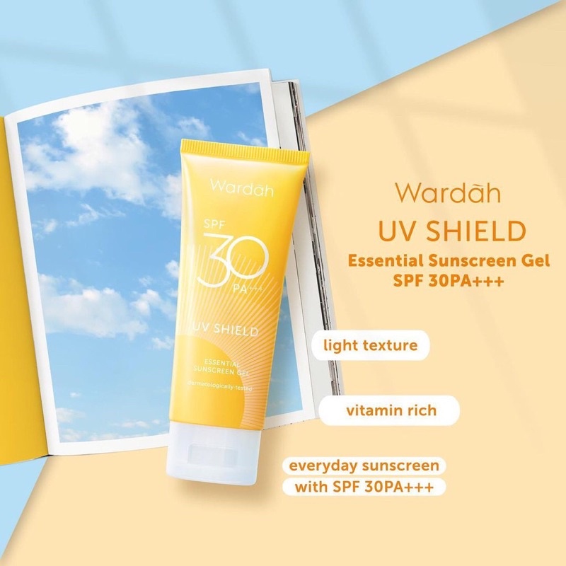 Wardah Uv shield Essential sunscreen gel SPF 30 PA+++ / sunsreen / wardah sunblok wajah / wardah sun