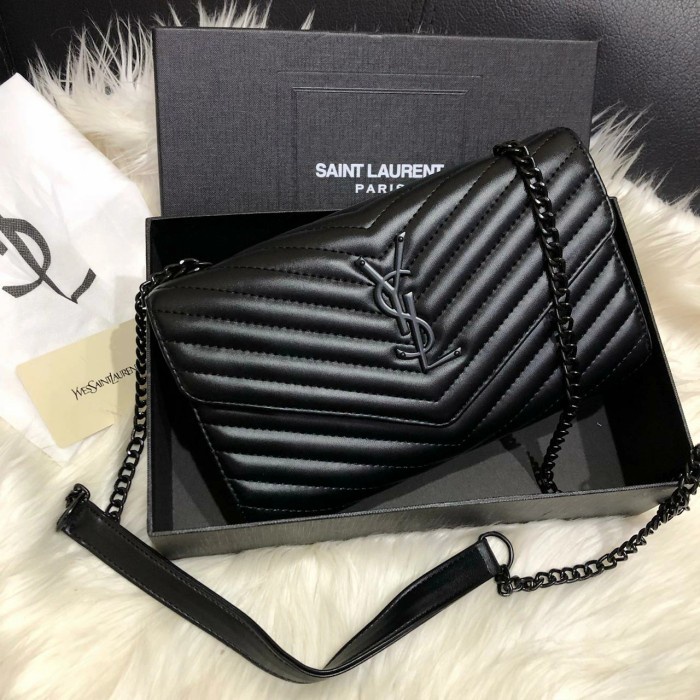 Ysl Cefron Tas Selempang Slingbag Cewek Wanita En Hitam Murah