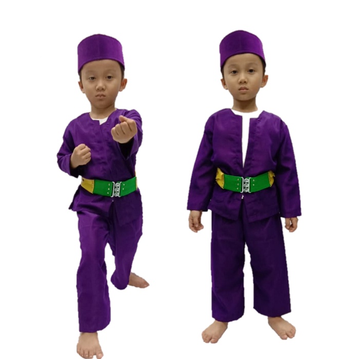 Baju Pangsi Betawi Paling Lengkap ( Baju pangsi+sabuk+selendang+golok-golokan )