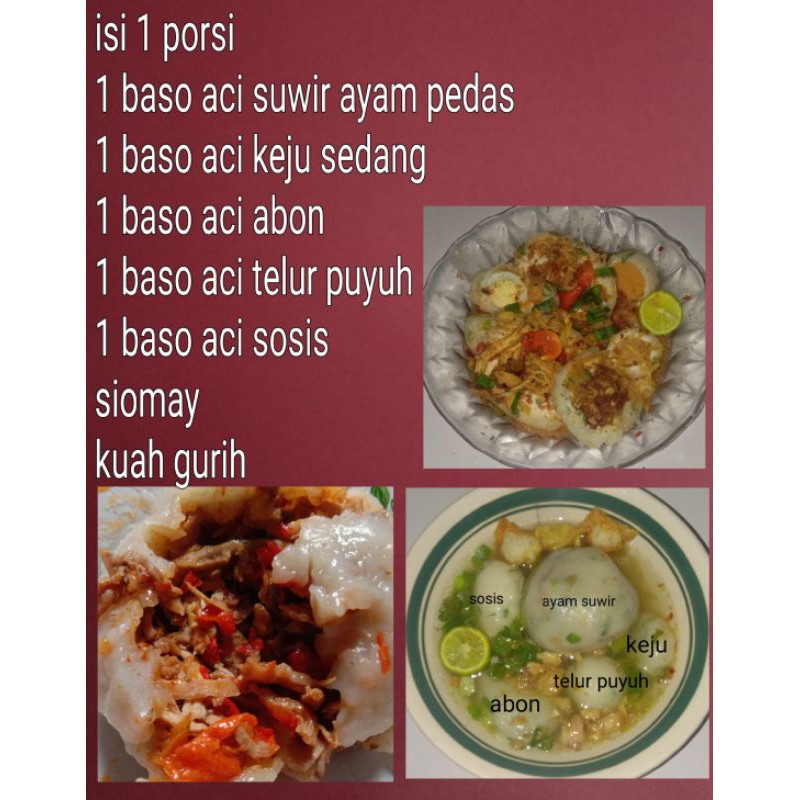 

Baso aci suwir ayam merecon