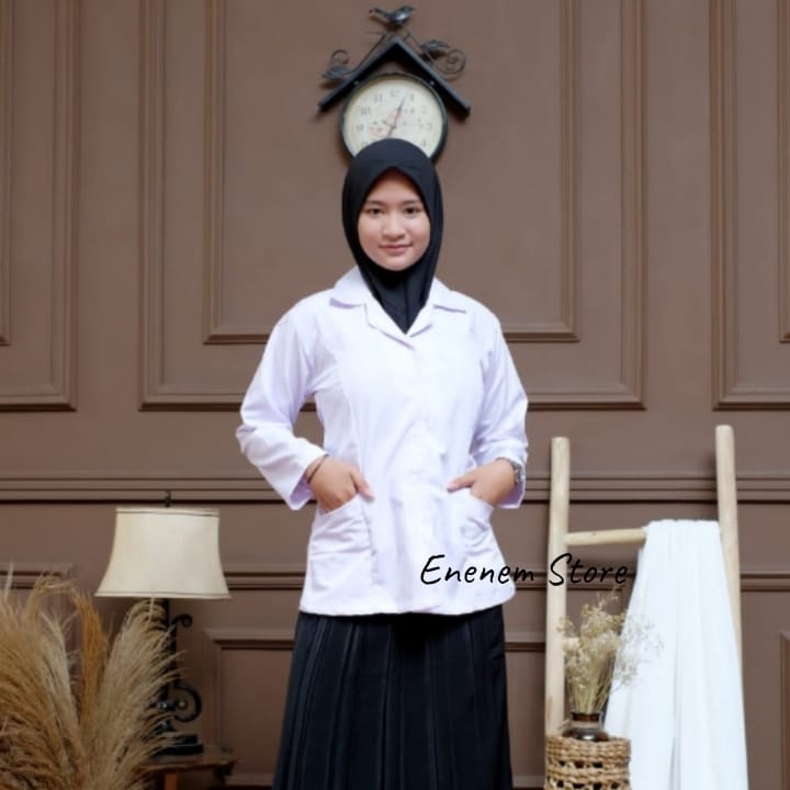 Kemeja Dinas Putih wanita Baju Putih PDH  PNS/ASN, Baju Putih Guru, Baju PPL, PDH, Perawat, Bidan Baju PDH