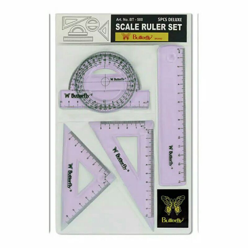 

Penggaris Scale Set BT-500 Butterfly Busur Set 5 Pcs