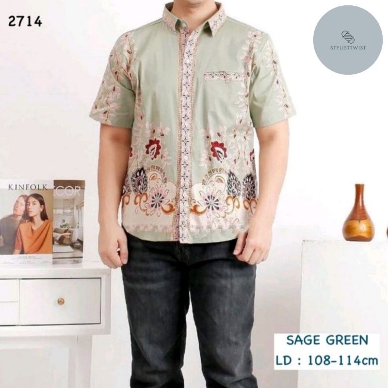 Kemeja pria modern / batik pria / seragam hijau pastel / sage kemeja / imlek / sincia