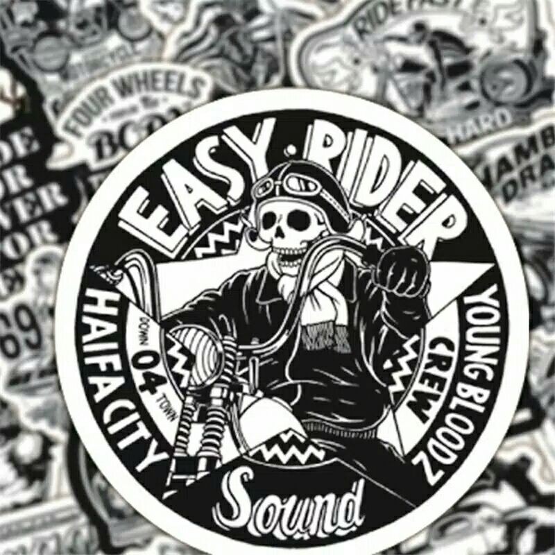 Sticker Biker gothic bw