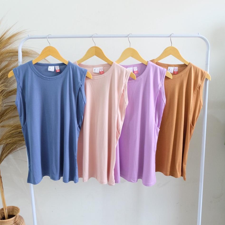 inner baju menyusui bahan Kaos bamboo tanktop busui katun kaos bambu 30s