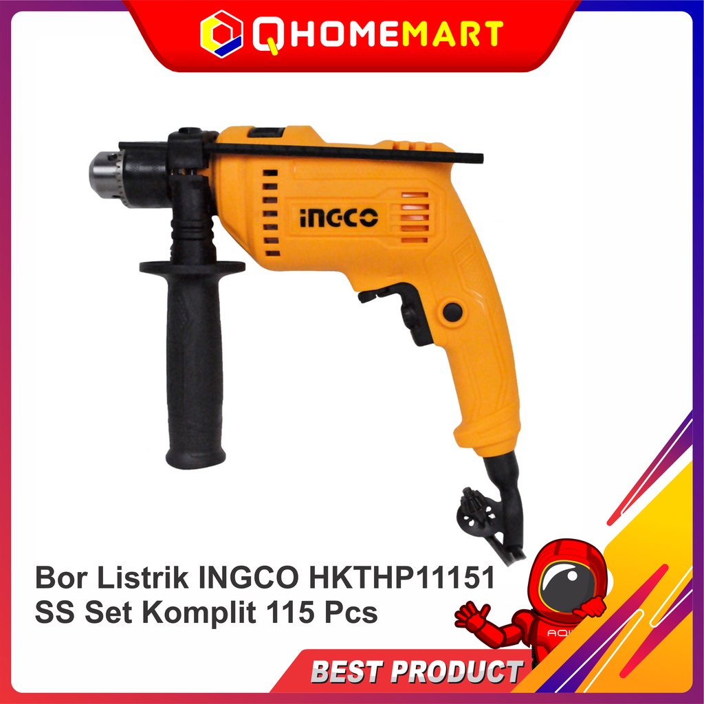 Bor Listrik INGCO HKTHP11151 SS Set Komplit 115 Pcs