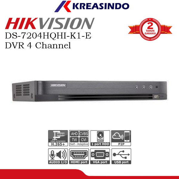 Hikvision Ds 74hqhi K1 E Dvr 4 Chanel Kamera Cctv Garansi Resmi Shopee Indonesia