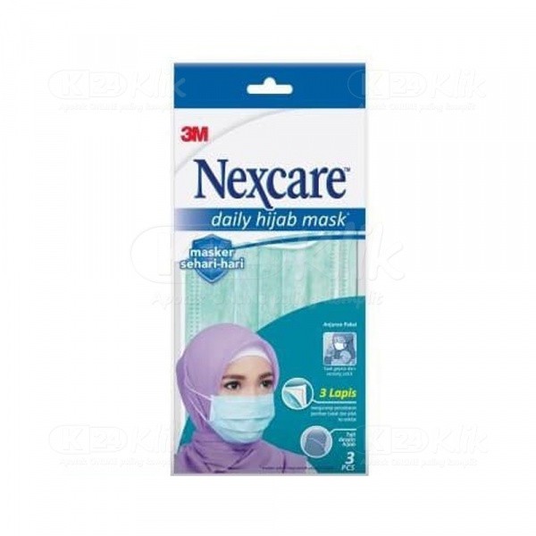 Nexcare 3M Masker Hijab Jilbab Headloop 3 Ply - 3 Masker