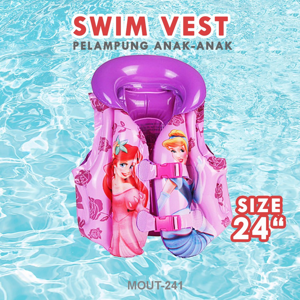Swim Vest 24 Inch Rompi Pelampung Renang Anak / Baju Ban Jaket Pool School Pelampung Anak