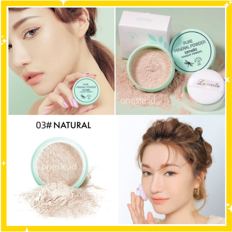 LAMEILA Pure Mineral Powder Make up Powder Bedak Daun LA101 3607