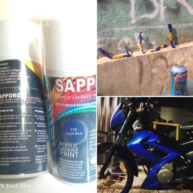 Cat Semprot TIVOLI BLUE 779 BIRU Sapporo Spray Pylox Pilox 300cc