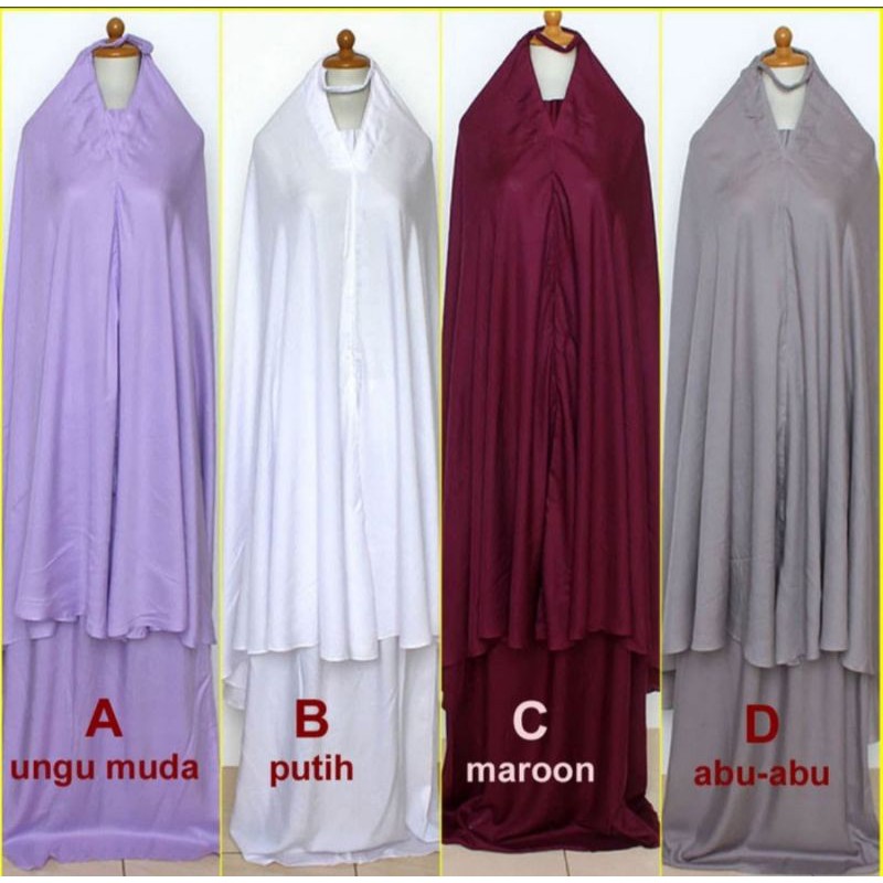 Mukena katun rayon polos warna jumbo K 02