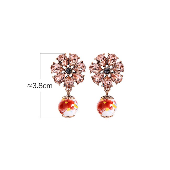 LRC Anting Tusuk Fashion Protein Flower-studded Ceramic Earrings F52124