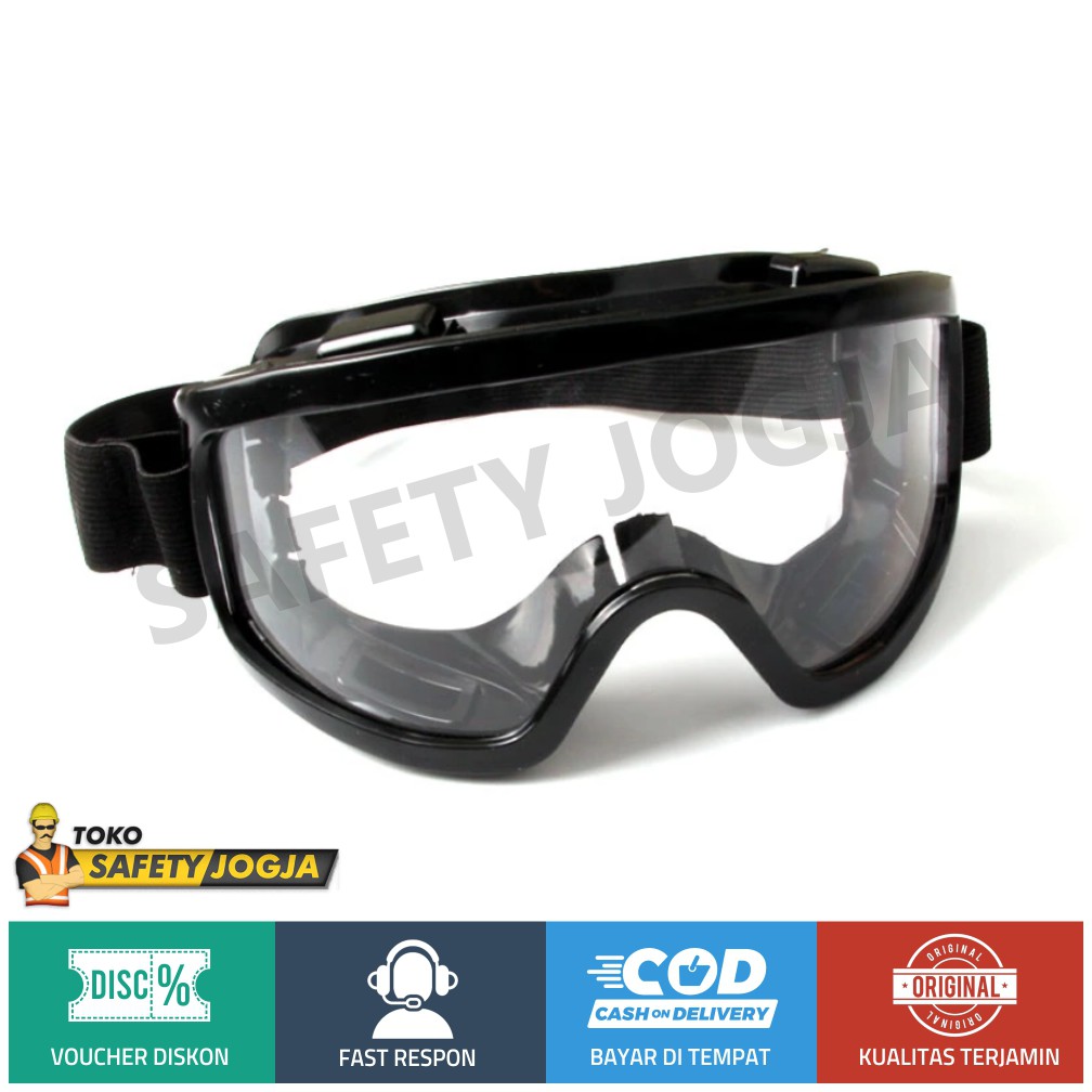 KACAMATA SAFETY GOGGLE CLEAR BENING ANTIFOG PREMIUM