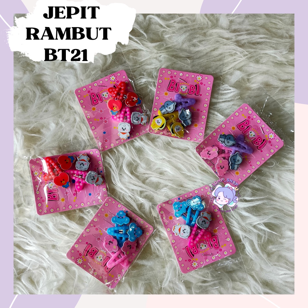 JEPIT RAMBUT BT21 KARAKTER ISI 4