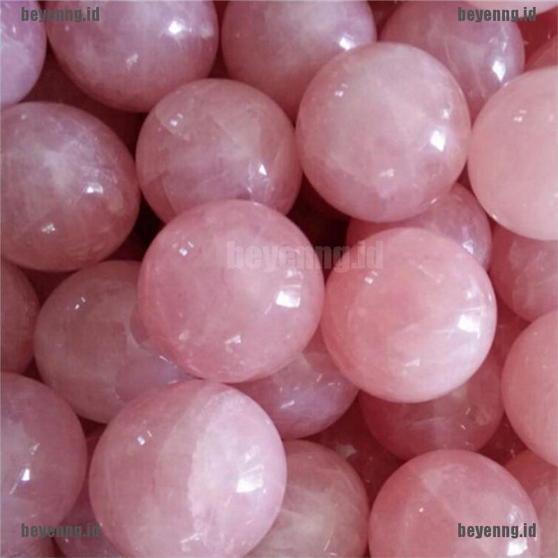 Bey 1pc Bola Kristal Kuarsa Alami Warna Pink Mawar 20mm Untuk Penyembuhan