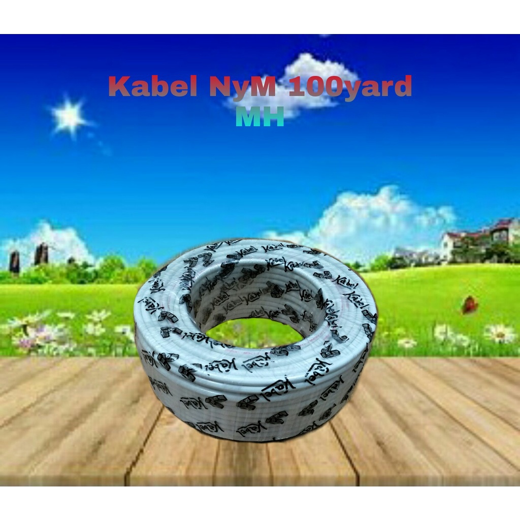 MH Kabel Listrik Cable Engkel Kawat NYM 2x1,5 x 100 YARD Cable 2 x 1,5 100YD Audio CCTV High Quality