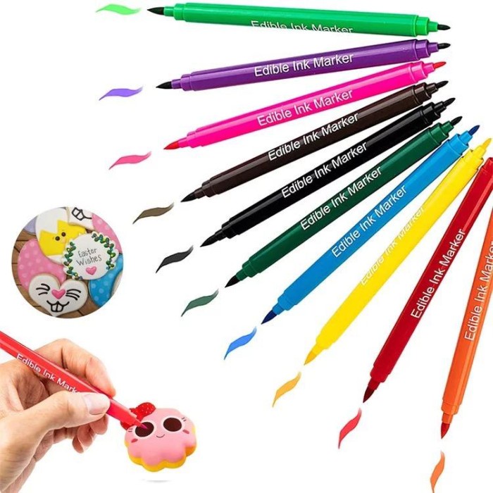 

SPIDOL DEKORASI KUE WARNA WARNI DAPAT DIMAKAN EDIBLE MARKER 1 WARNA 2 IN 1 DOUBLE SIDED EDIBLE PEN