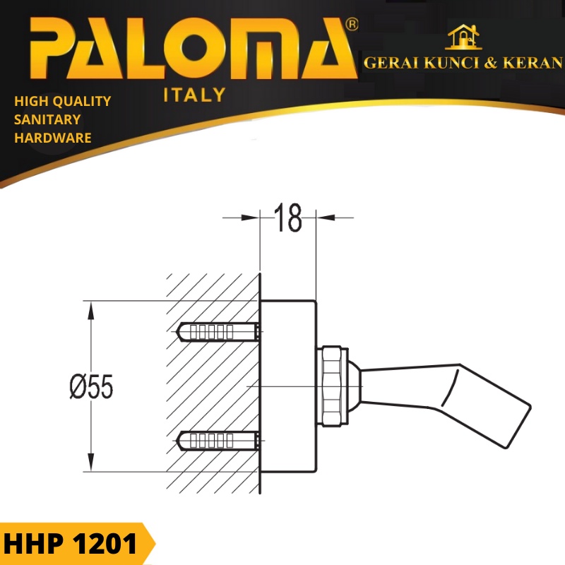 Hand Shower Holder PALOMA HHP 1201 Pegangan Tatakan Gantungan