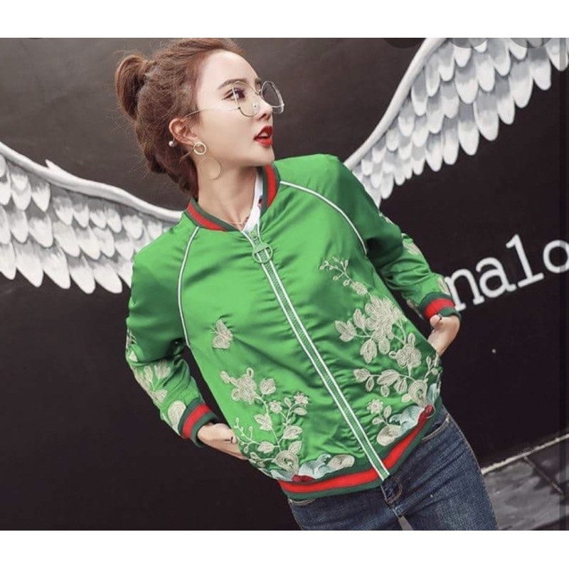 preloved jaket Gucci warna hijau