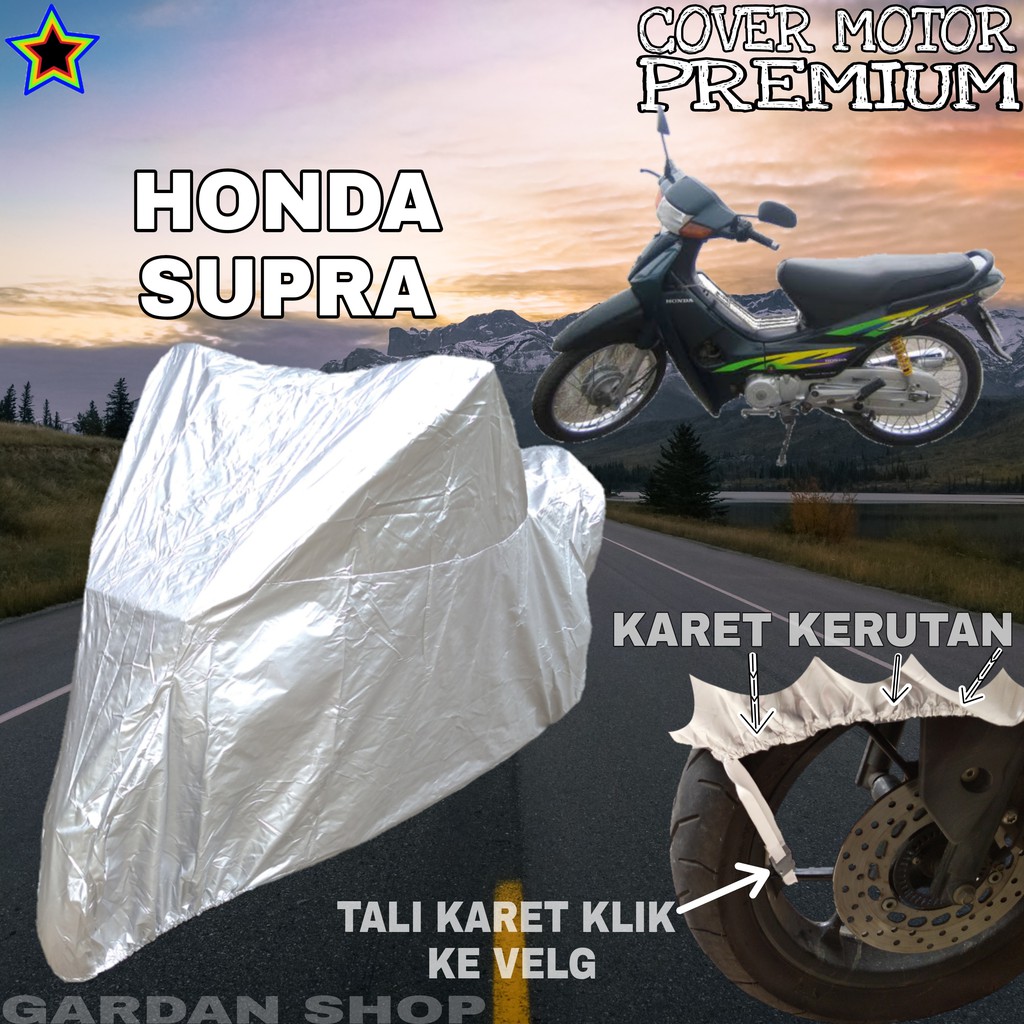 Sarung Motor HONDA SUPRA SILVER POLOS Body Cover Penutup Motor Honda Supra PREMIUM