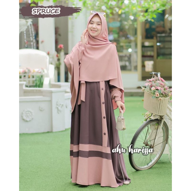 DEFARA SET GAMIS SYARI BAJU MUSLIM BRANDED AKU KARISSA ITY CREPE ORIGINAL POLOS BUSUI JUMBO REMAJA