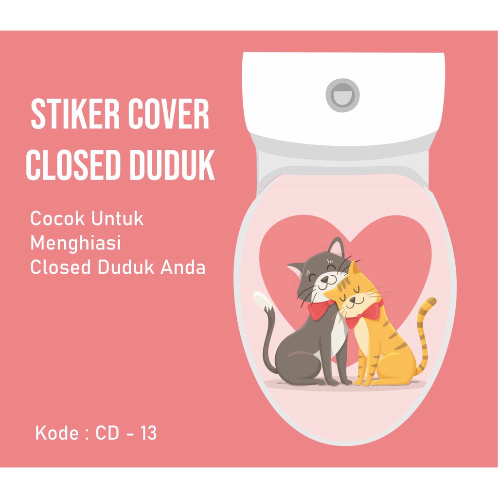 Stiker Tutup Closet Duduk Toilet Cover Desain Modern Campuran