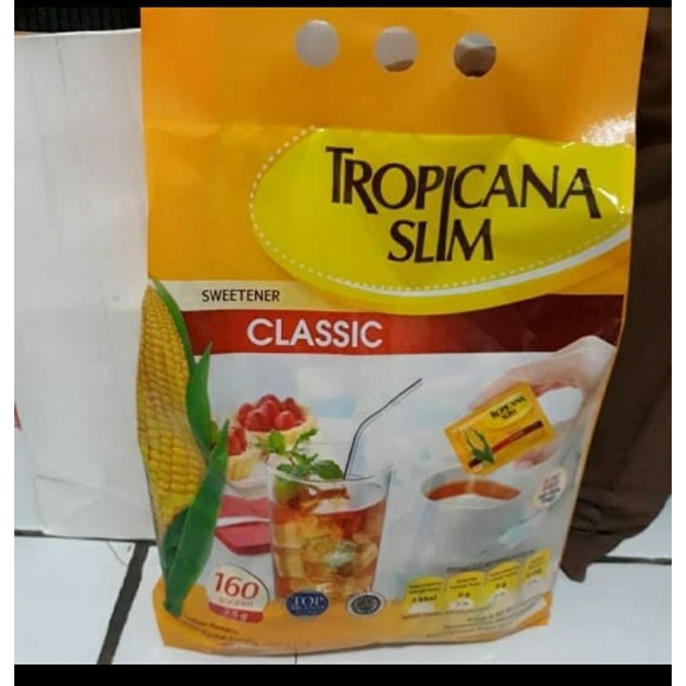 

Tropicana Slim sweetener classic gula jagung rendah kalori isi 160pcs