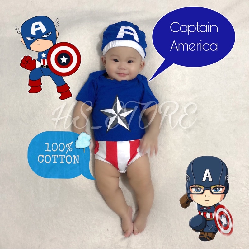 HARGA GROSIR ! JUMPER CAPTAIN AMERICA BABY / BAJU BAYI / BABY / JUMPER BAYI / KOSTUM BAYI TERMURAH !