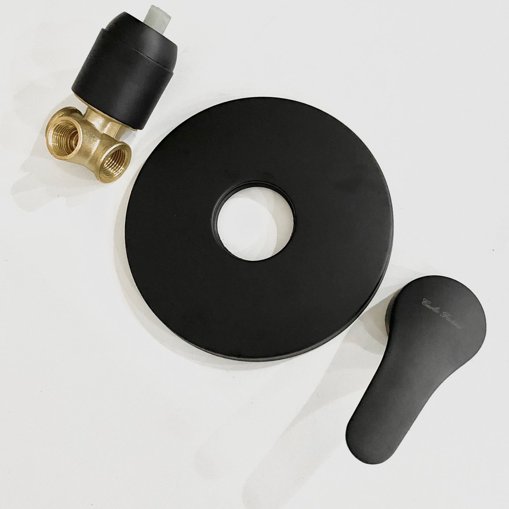 Stop Kran Shower Tanam Mixer Panas Dingin Hitam 107B - Keran air Shower Brass model Tanam Hot Cold Black