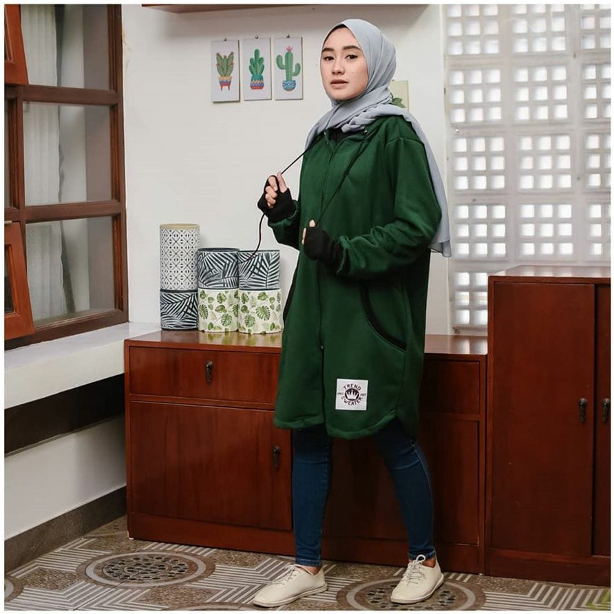 Long RH Zipper - Jaket Wanita Muslim