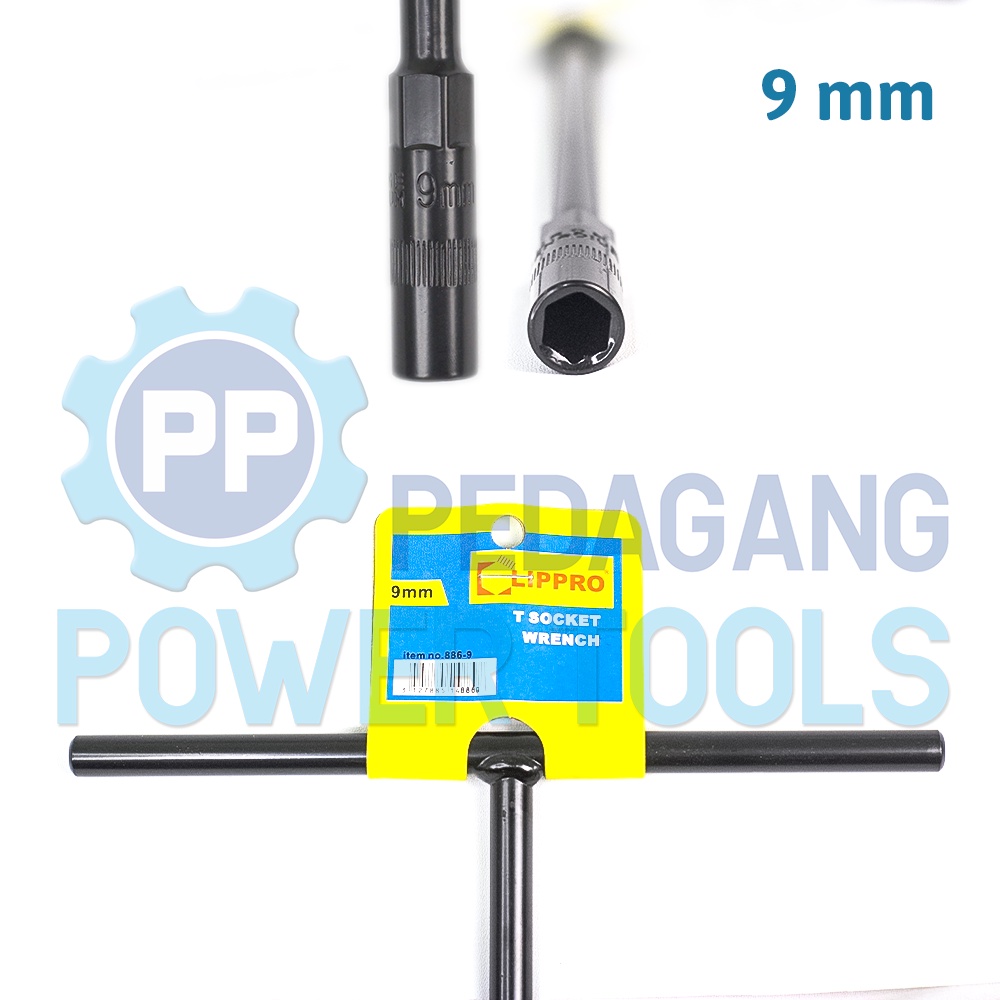 LIPPRO KUNCI T SOCKET 9 MM / KUNCI SOK T / KUNCI T SOCK 886-9