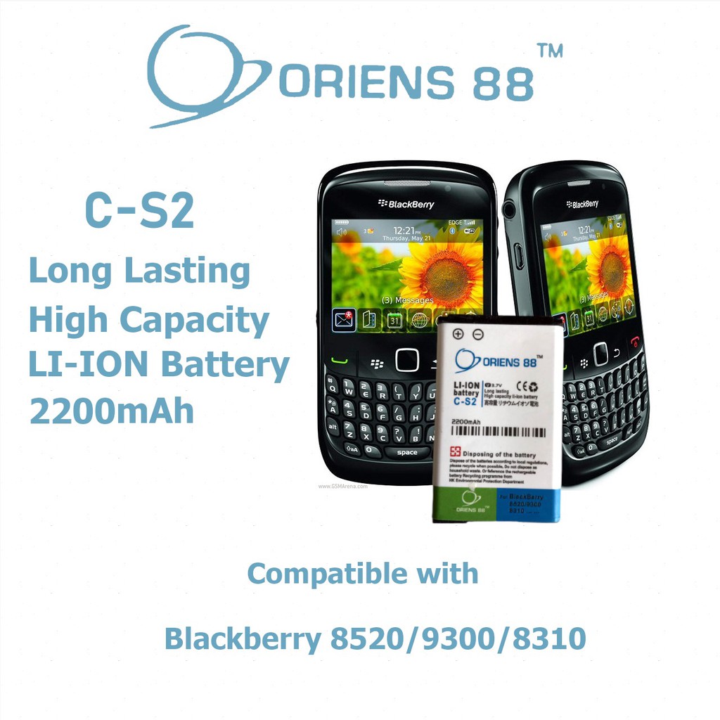 (P) Baterai batre battery BlackBerry 9300, 8520, 8310 CS2 double power/IC oriens88