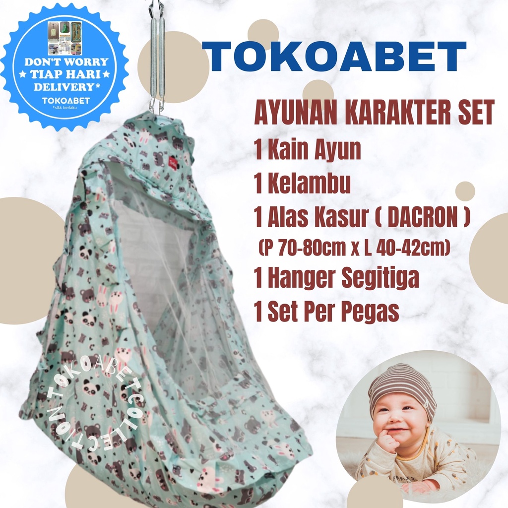 SET Ayunan kain karakter manual per perlengkapan tidur bayi NEW VARIAN