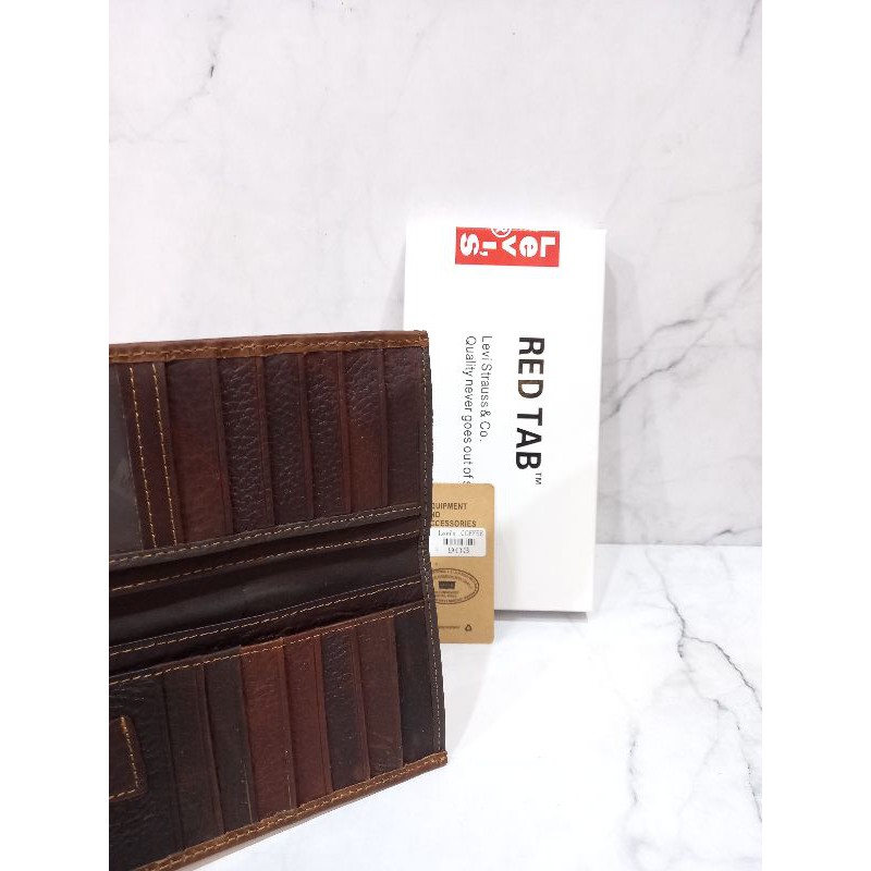 Dompet kulit asli model panjang pria wanita.dompet kulit panjang levi's