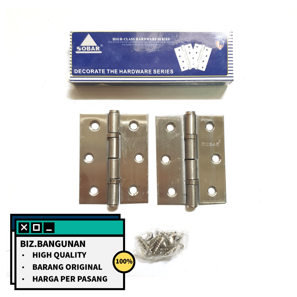ENGSEL TIPIS STAINLESS SOBAR 2&quot; - PINTU LEMARI PETI KOTAK