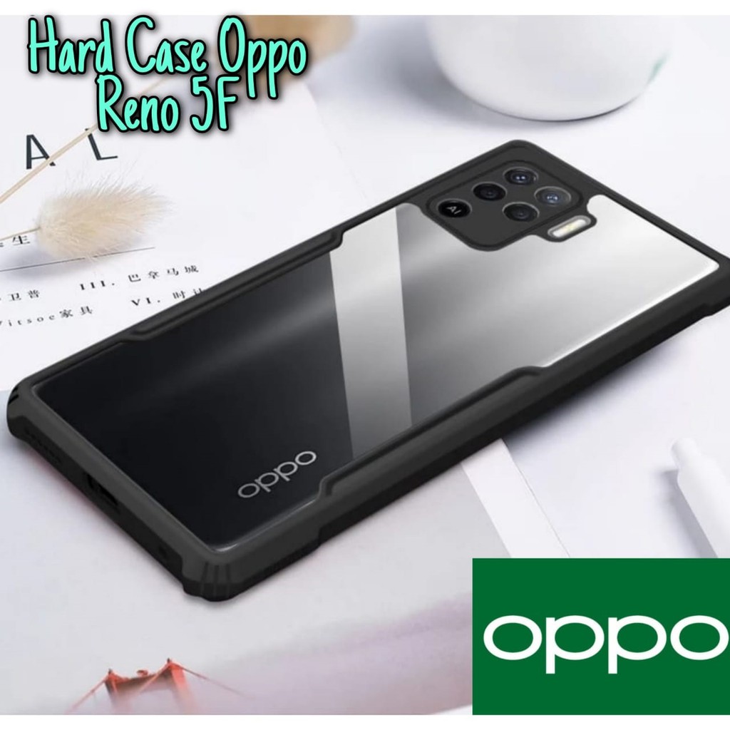 PROMO Case OPPO RENO 5F / Reno5 F 2021 Hard Case Fusion Shockproof Transparant Free Tempered Glass Layar